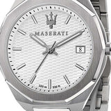 Maserati Stile 3H White Dial Silver Steel Strap Watch For Men - R8853142005