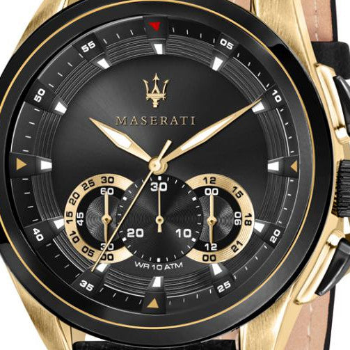 Maserati Traguardo Chronograph 45mm Black Gold Watch For Men Watch