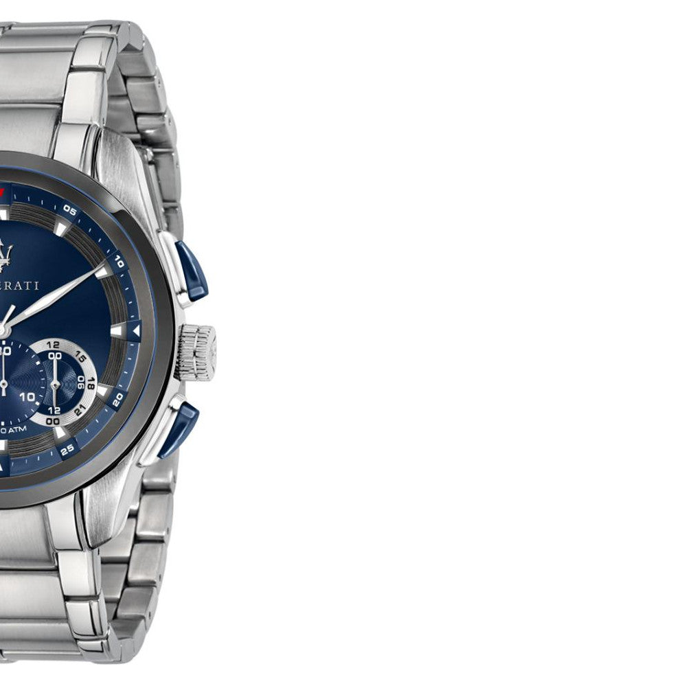 Maserati Blue Steel Stainless Watch Chronograph Traguardo For for Dial 45mm Watch Men Men
