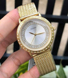 Guess Willow Two Tine Dial Gold Mesh Bracelet Watch For Women - W0836L3