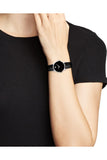 Movado Museum Classic Black Dial Black Leather Strap Watch For Women - 0607015