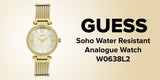 Guess Soho Champagne Dial Stainless Steel Mesh Bracelet Watch For Women - W0638L2