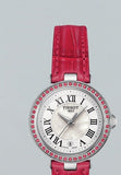 Tissot Bellissima Small Lady Crystals Mother of Pearl Dial Red Leather Strap Watch For Women - T126.010.66.113.00