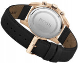 Hugo Boss Skymaster Chronograph Blue Dial Black Leather Strap Watch for Men - 1513783