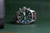 IWC Pilot's Watch Chronograph Edition Racing Green 43mm Green Dial Brown Leather Strap Watch for Men - IW377726