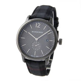 Burberry The Classic Round Horseferry Black Dial Black Leather Strap Watch for Men - BU10010