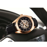 Maserati Traguardo Automatic Black Skeleton Dial Black Leather Strap Watch For Men - R8821112001