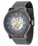 Maserati Epoca Automatic Skeleton Blue Dial Mesh Bracelet Watch For Men - R8823118002