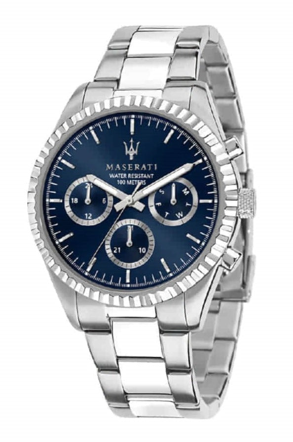 Competizione Watch Dial Chronograph Quartz Blue Men For Maserati