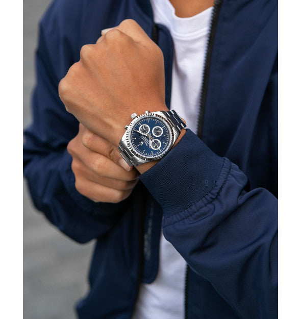 Maserati Competizione Blue Quartz Watch Dial For Chronograph Men