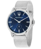 Maserati Epoca Blue Dial Silver Mesh Bracelet Watch For Men - R8853118006