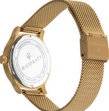 Maserati Epoca Mother of Pearl Dial Yellow Gold Mesh Strap Watch For Women - R8853118502