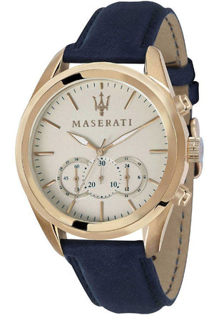 Maserati Traguardo Chronograph Grey Dial Leather Strap Men's Watch - R8871612016