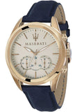 Maserati Traguardo Chronograph Grey Dial Leather Strap Men's Watch - R8871612016