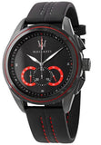 Maserati Traguardo Chronograph Black Dial Black Leather Strap Watch for Men - R8871612023