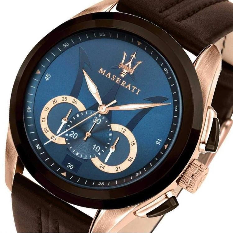 Traguardo for 45mm Watch Men Maserati Chronograph Blue Watch For Men