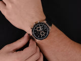 Maserati Stile Black Matte Dial Black Leather Strap Watch For Men - R8871642001