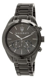 Maserati Traguardo Gun Metal Dial Grey Steel Strap Watch For Men - R8873612002