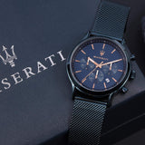 Maserati Epoca Analog Blue Dial Blue Mesh Bracelet Watch For Men - R8873618010