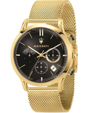 Maserati Ricordo Chronograph Black Dial Stainless Steel Mesh Bracelet Watch For Men - R8873633003