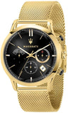 Maserati Ricordo Chronograph Black Dial Stainless Steel Mesh Bracelet Watch For Men - R8873633003