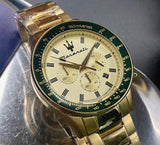 Maserati SFIDA Quartz Yellow Dial Gold Strap Watch For Men - R8873640005