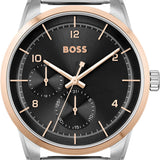 Hugo Boss Sophio Black Dial Silver Mesh Bracelet Watch for Men -1513961