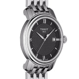 Tissot T Classic Bridgeport Black Dial Silver Steel Strap Watch For Men - T097.410.11.058.00