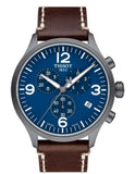 Tissot Chrono XL Blue Dial Brown Leather Strap Watch For Men - T116.617.36.047.00