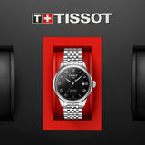 Tissot Le Locle Powermatic 80 Automatic Black Dial Silver Steel Strap Watch For Men - T006.407.11.053.00