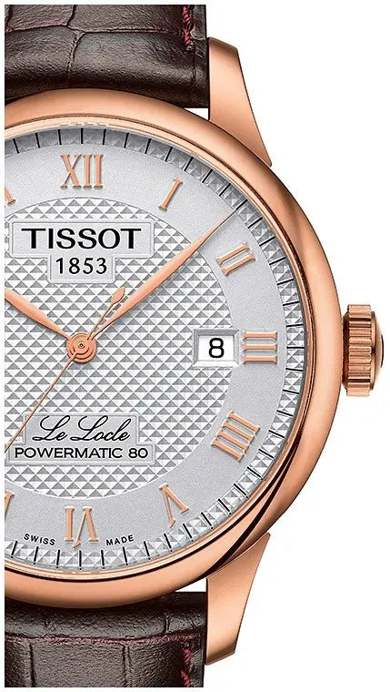 Tissot Le Locle Powermatic 80 Silver Dial Brown Leather Strap