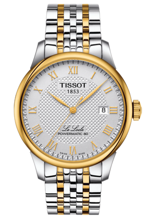 Tissot T Classic Le Locle Powermatic 80 Silver Dial Two Tone Steel Strap Watch For Men - T0064072203301