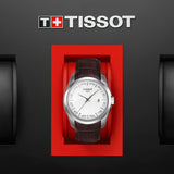 Tissot T Classic Couturier Chronograph White Dial Brown Leather Strap Watch For Men - T035.410.16.031.00