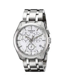 Tissot Couturier Chronograph White Dial Silver Steel Strap Watch For Men - T035.617.11.031.00