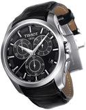 Tissot T Classic Couturier Chronograph Black Dial Black Leather Strap Watch For Men - T035.617.16.051.00