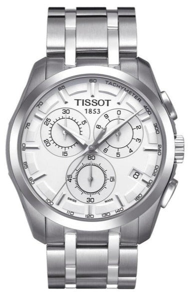 Tissot T Classic Couturier Chronograph White Dial Silver Steel