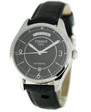 Tissot T One Automatic Black Dial Black Leather Strap Watch For Men - T038.430.16.057.00