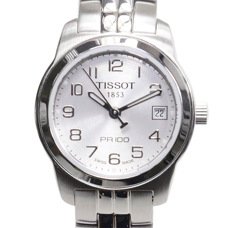 Tissot T Classic PR100 Silver Dial Silver Steel Strap Watch For Women - T049.210.11.032.00