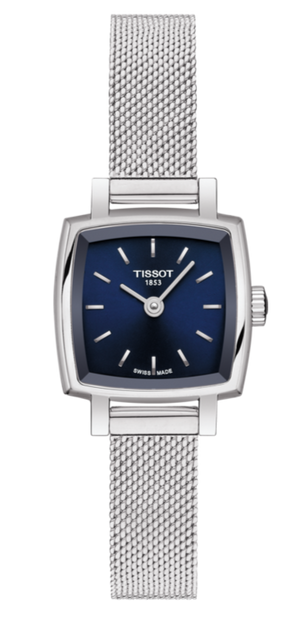 Tissot Lovely Square Blue Dial Silver Mesh Bracelet Watch For Women - T058.109.11.041.00