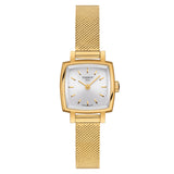 Tissot Lovely Square Silver Dial Gold Mesh Bracelet Watch For Women - T058.109.33.031.00
