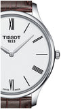 Tissot T Classic Tradition 5.5 Quartz White Dial Brown Leather Strap Watch For Men - T063.409.16.018.00