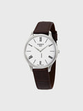 Tissot T Classic Tradition 5.5 Quartz White Dial Brown Leather Strap Watch For Men - T063.409.16.018.00