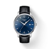 Tissot T Classic Tradition Blue Dial Black Leather Strap Watch For Men - T063.610.16.047.00