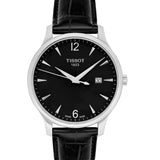 Tissot T Classic Tradition Black Dial Black Leather Strap Watch For Men - T063.610.16.057.00