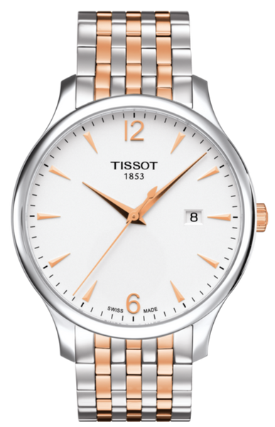 Tissot T Classic Tradition White Dial Two Tone Mesh Bracelet Watch For Men  - T063.610.22.037.01