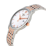 Tissot T Classic Tradition White Dial Two Tone Mesh Bracelet Watch For Men - T063.610.22.037.01