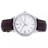 Tissot Automatics III Steel White Dial Brown Leather Strap Watch For Men - T065.430.16.031.00