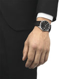 Tissot T Classic Luxury Black Dial Black Leather Strap Watch For Men - T086.407.16.051.00