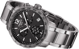 Tissot Quickster Chronograph Black Dial Silver Steel Strap Watch For Men - T095.417.11.067.00