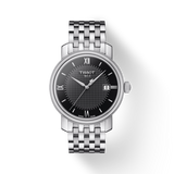 Tissot T Classic Bridgeport Black Dial Silver Steel Strap Watch For Men - T097.410.11.058.00